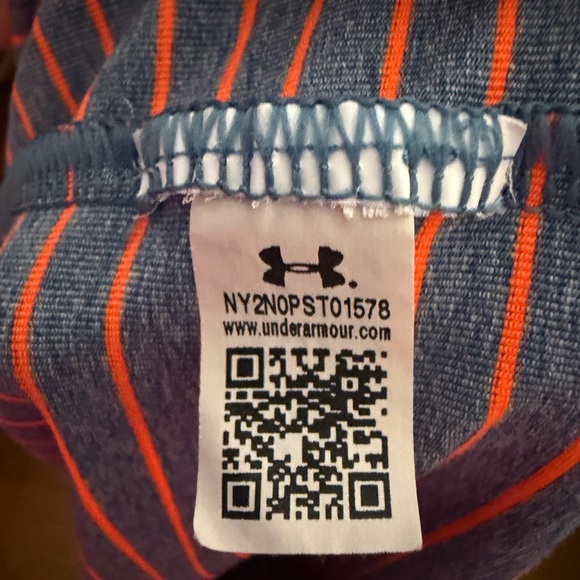 Under Armour Boys HeatGear Loose Fit Polo Shirt S/S YXL Heather Navy/Orange - Picture 7 of 7